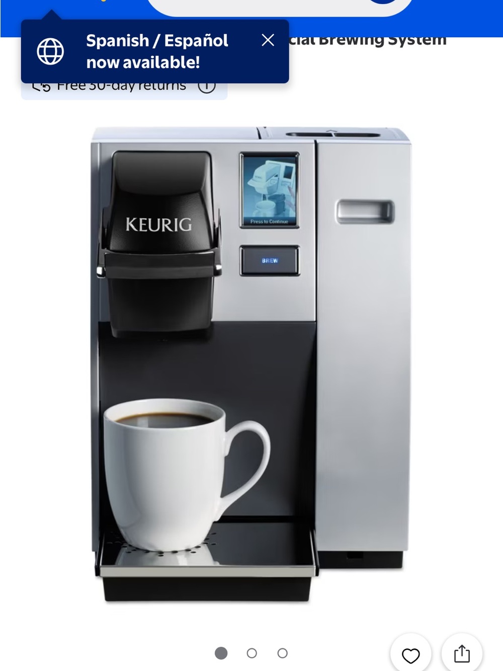 Keurig Boxed Coffee Brewer in silver and Black